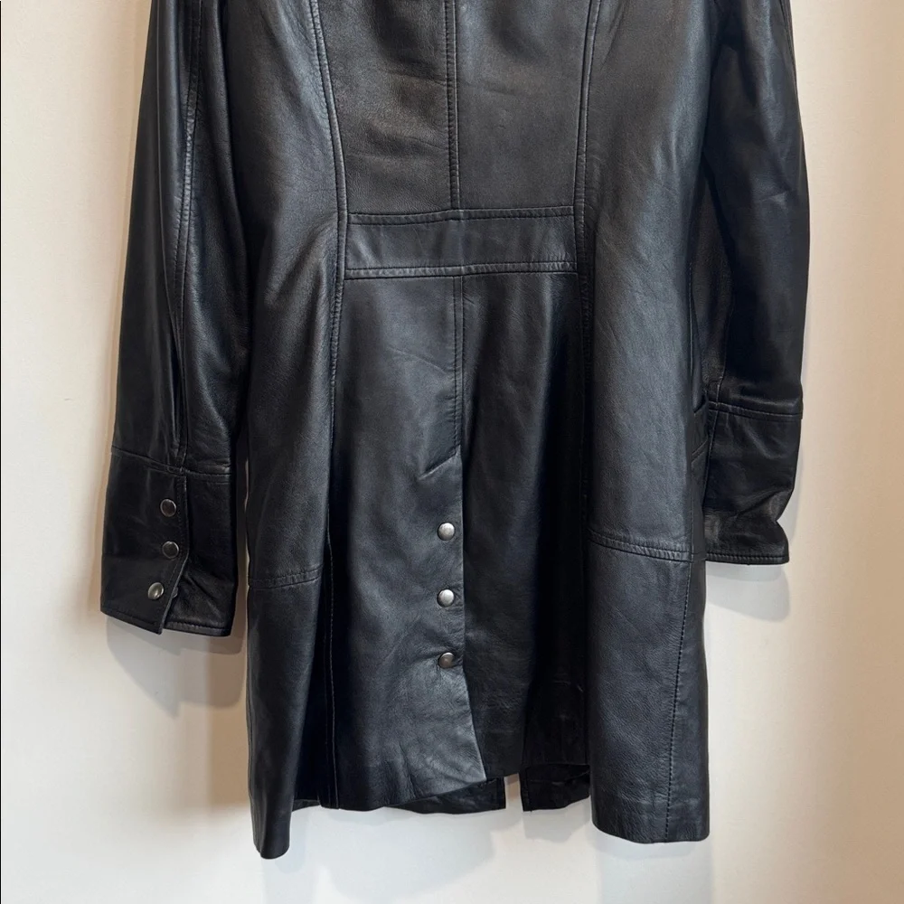 Danier Black Leather Long Jacket - Picture 15 of 16
